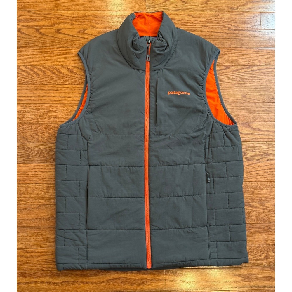 Patagonia Nano Air Vest Mens Medium Gray Orange Puffer 84270 Hiking Outdoor